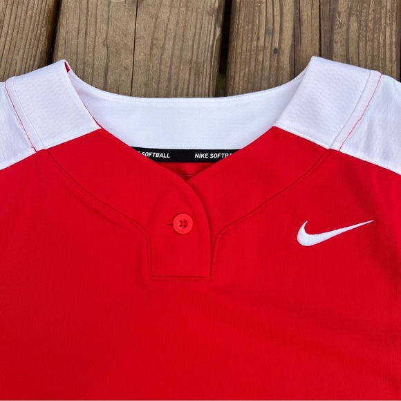 NEW Nike Softball Vapor Select 1-Button Red Womens M Practice Game Team Jersey - Picture 16 of 16